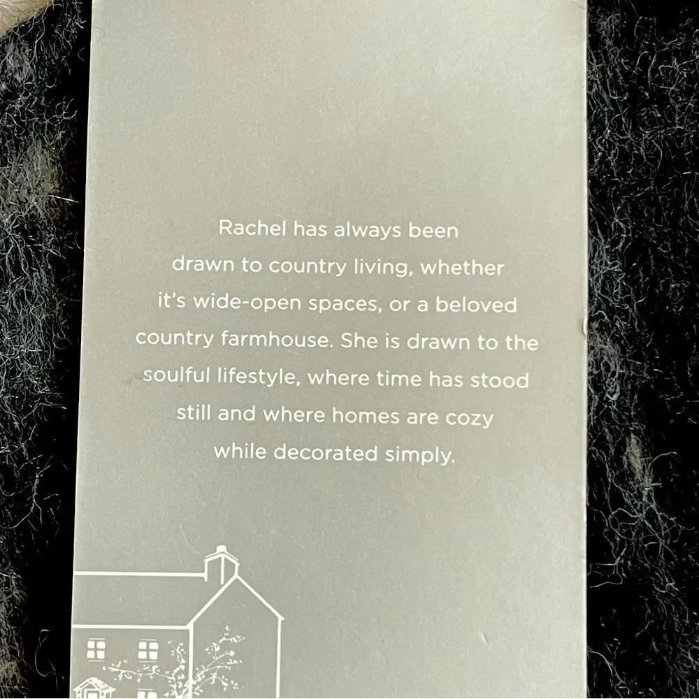 The Farmhouse Rachel Ashwell Mohair Plaid Holiday Tree Skirt Blk Gray 52” NWT
